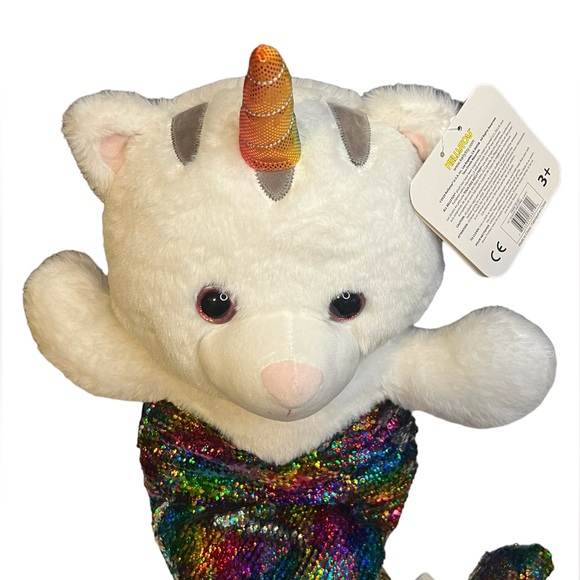 NWT Kellytoy Unicorn Cat Reversible Sequin Mermaid Tail Plush Squish 27” - Picture 2 of 13